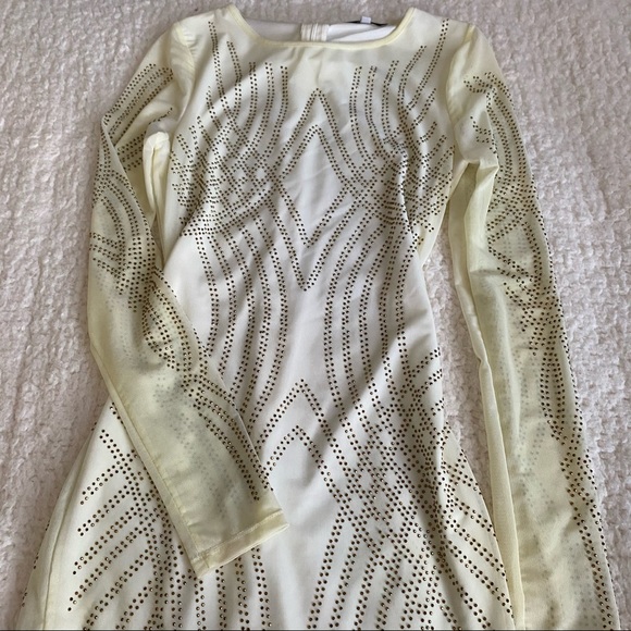 Fashion Nova Bedazzled mini dress white and gold - Picture 3 of 3